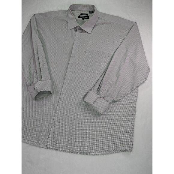 Stacy Adams Size 4XL 20 34/35 Reg Fit Sergio Dots White Dress Shirt - Picture 4 of 13